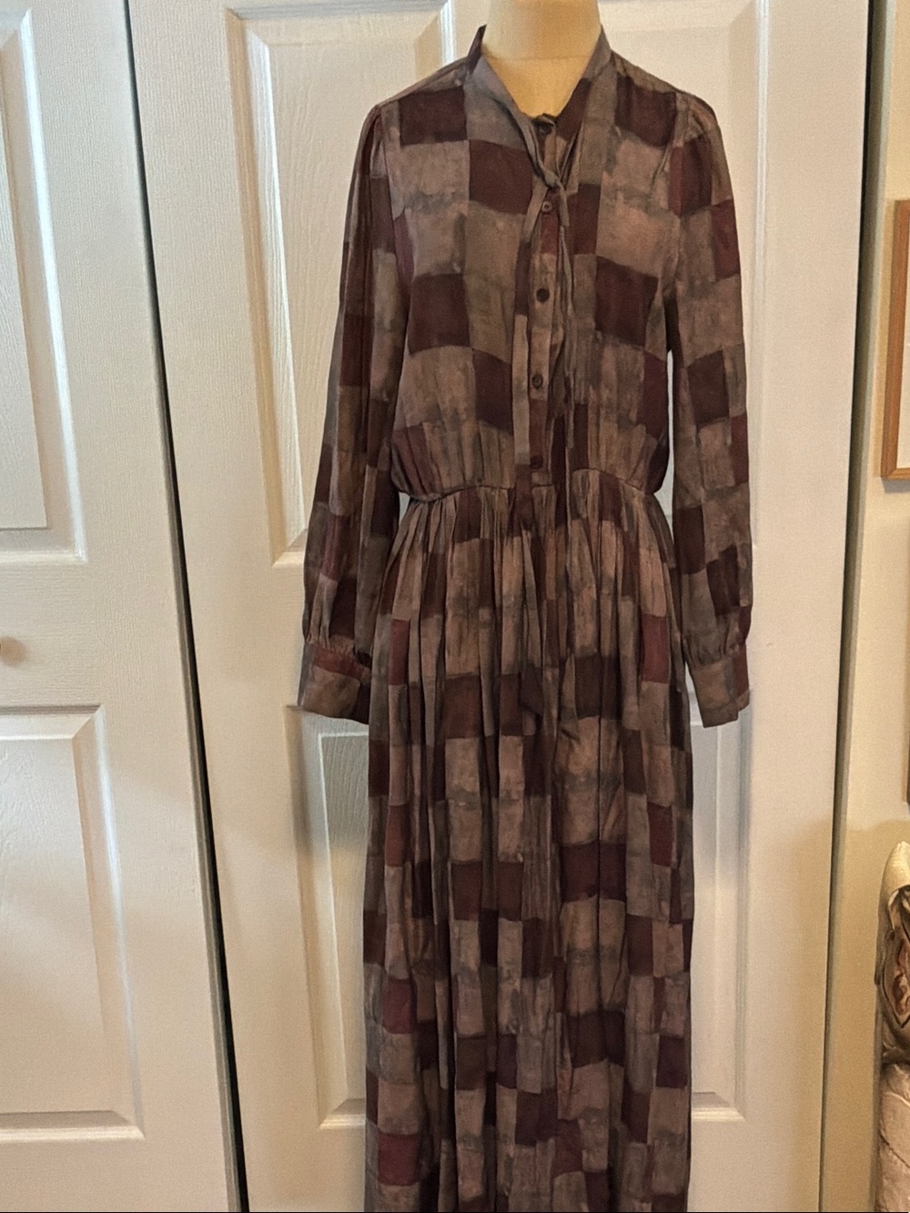 IN:04  Maxi Shirt Dress in Brown and Gray
